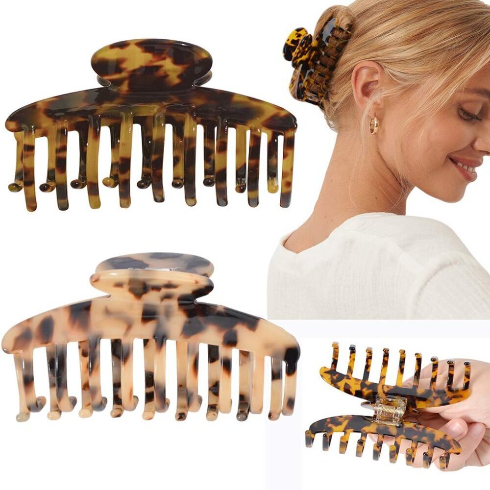 Big Claw Hair Clips 3.8 Inch Tortoise Banana for Women Girls Thin Hair French De